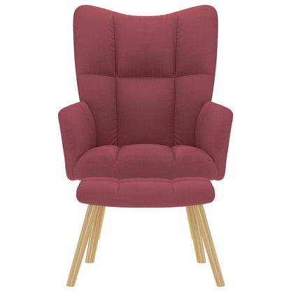 Relaxační Křeslo S Podnožkou Vínové Textil