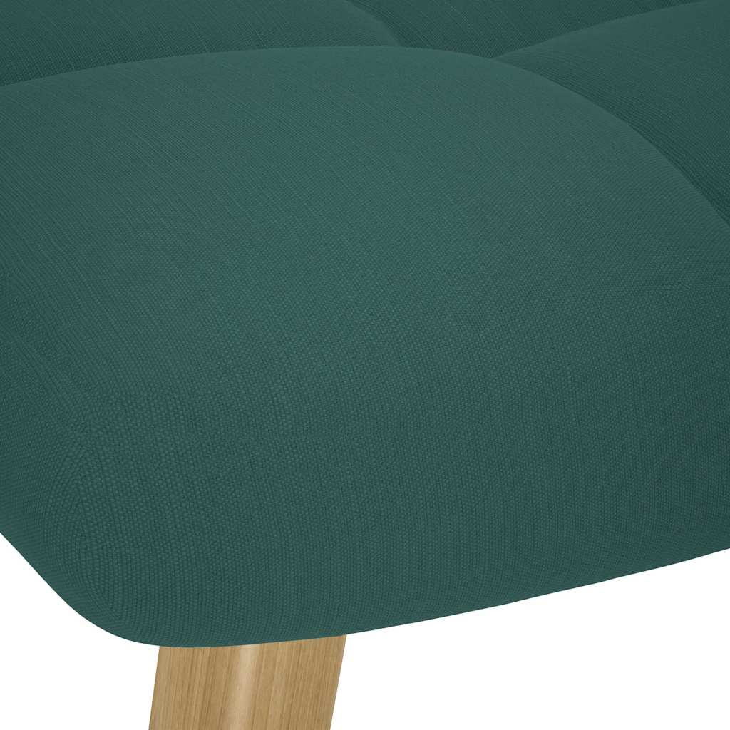 Houpací Křeslo S Podnožkou Tmavě Zelené Textil