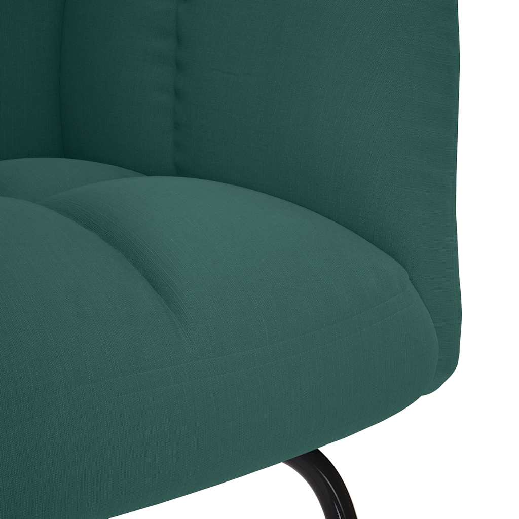 Houpací Křeslo S Podnožkou Tmavě Zelené Textil