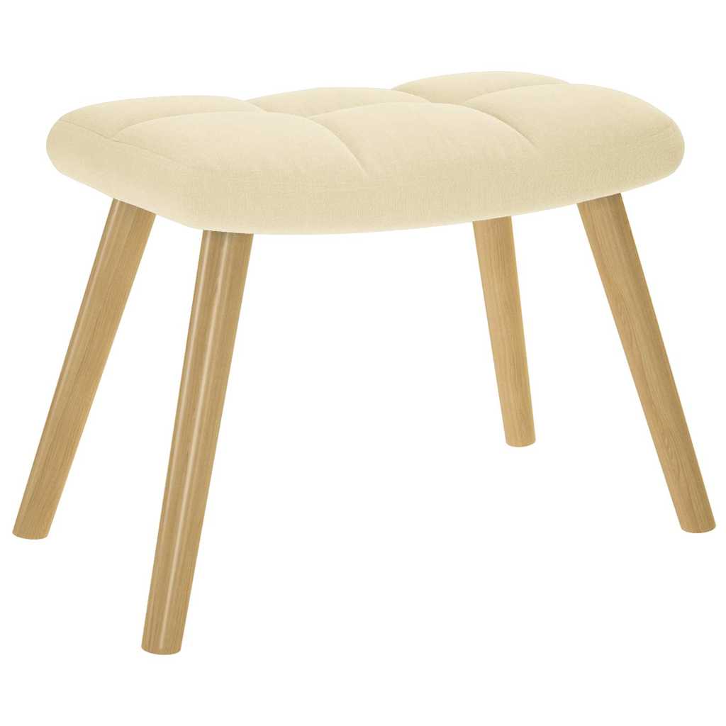 Houpací Křeslo S Podnožkou Krémové Textil
