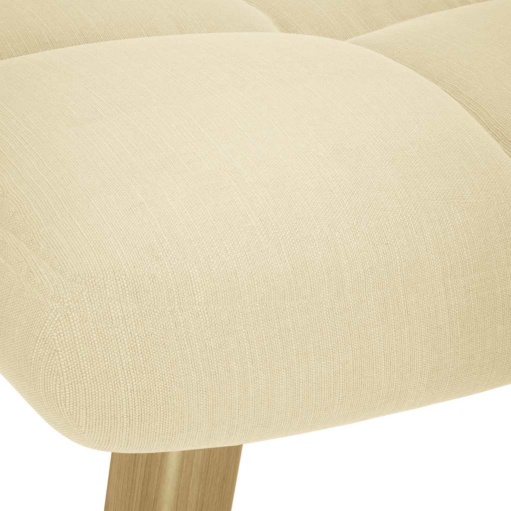 Houpací Křeslo S Podnožkou Krémové Textil