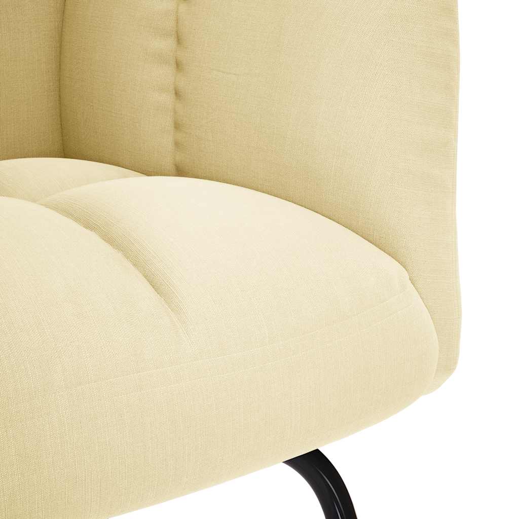Houpací Křeslo S Podnožkou Krémové Textil