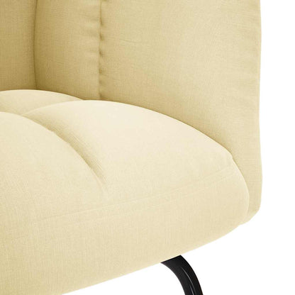 Houpací Křeslo S Podnožkou Krémové Textil