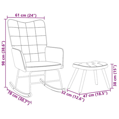 Houpací Křeslo Se Stoličkou Tmavě Zelené Samet