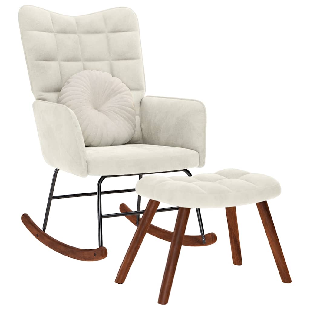 Houpací Křeslo Se Stoličkou Tmavě Zelené Samet