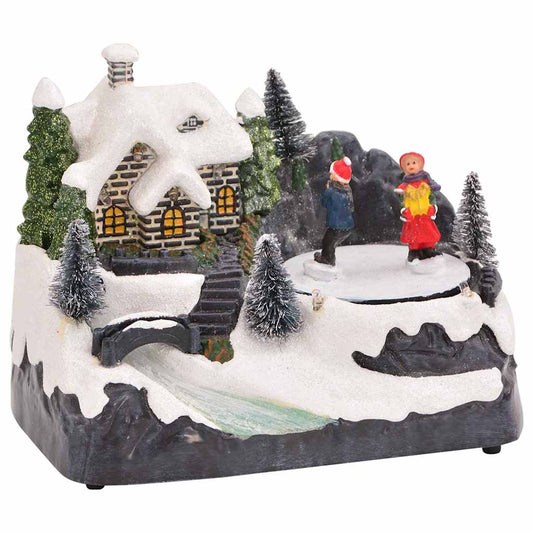 Mini Vánoční Vesnice 16 X 11,5 X 13 Cm Plast Vícebarevný