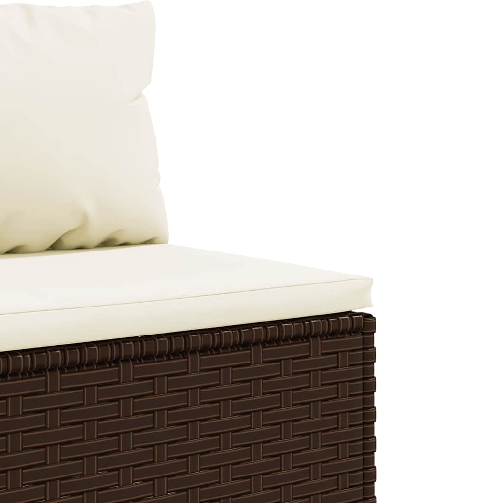 5Dílná Zahradní Sedací Souprava S Poduškami Hnědá Polyratan