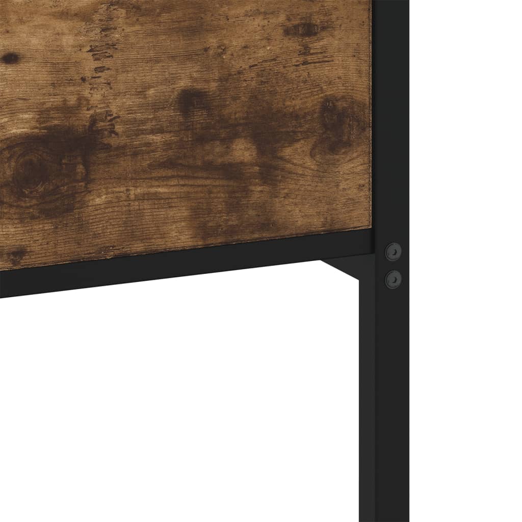 Kovový Rám Postele Bez Matrace Kouřový Dub