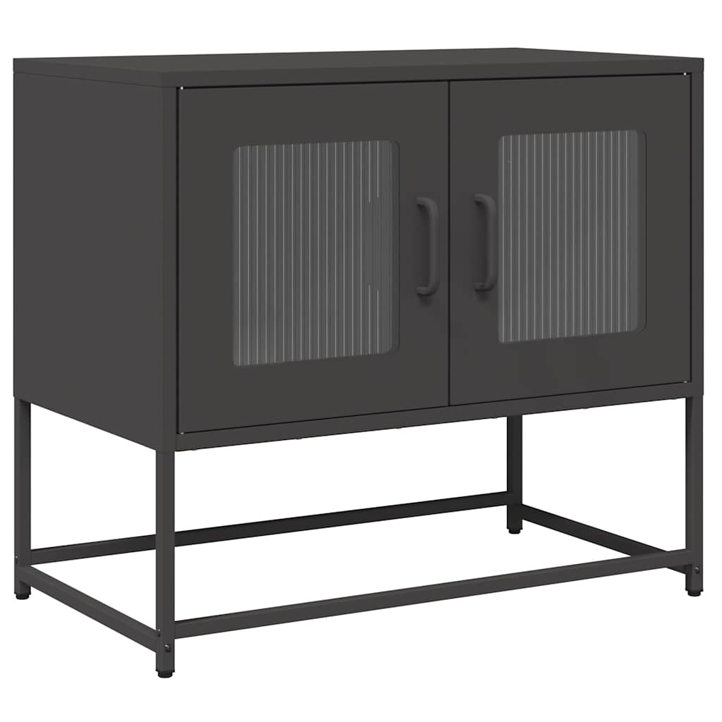 Tv Skříňka Černá 68X39X60,5 Cm Ocel Válcovaná Za Studena