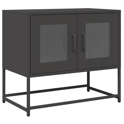 Tv Skříňka Černá 68X39X60,5 Cm Ocel Válcovaná Za Studena