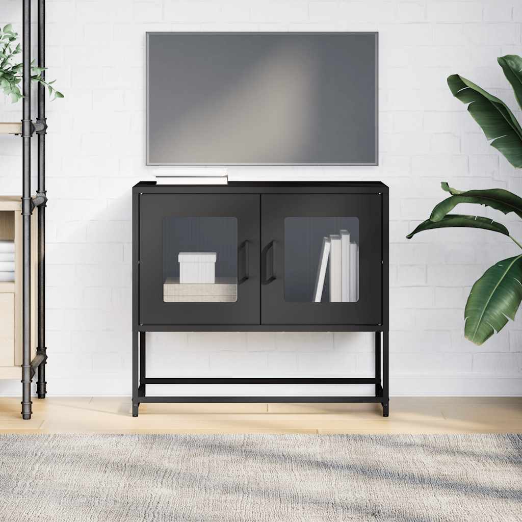 Tv Skříňka Černá 68X39X60,5 Cm Ocel Válcovaná Za Studena