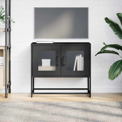 Tv Skříňka Černá 68X39X60,5 Cm Ocel Válcovaná Za Studena