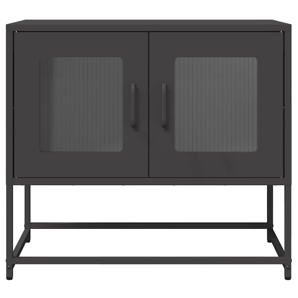 Tv Skříňka Černá 68X39X60,5 Cm Ocel Válcovaná Za Studena