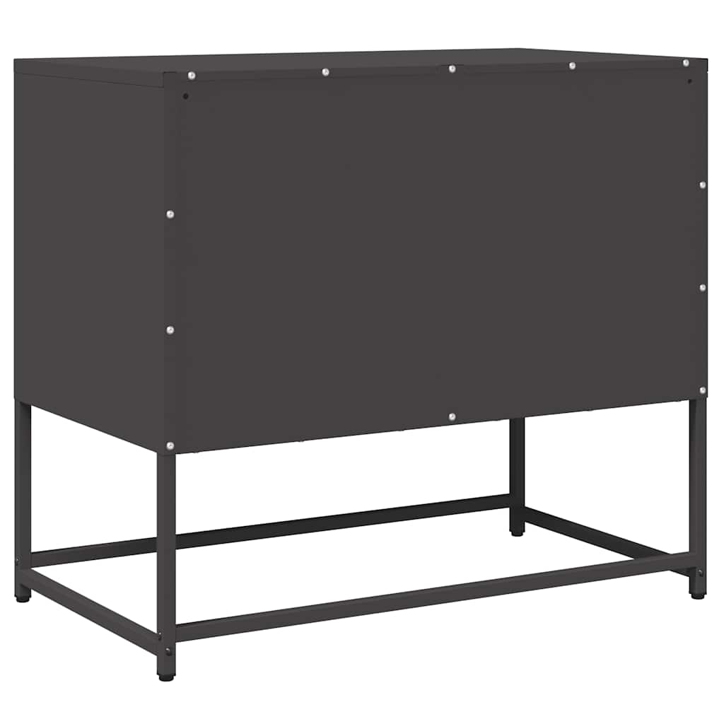Tv Skříňka Černá 68X39X60,5 Cm Ocel Válcovaná Za Studena