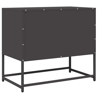 Tv Skříňka Černá 68X39X60,5 Cm Ocel Válcovaná Za Studena