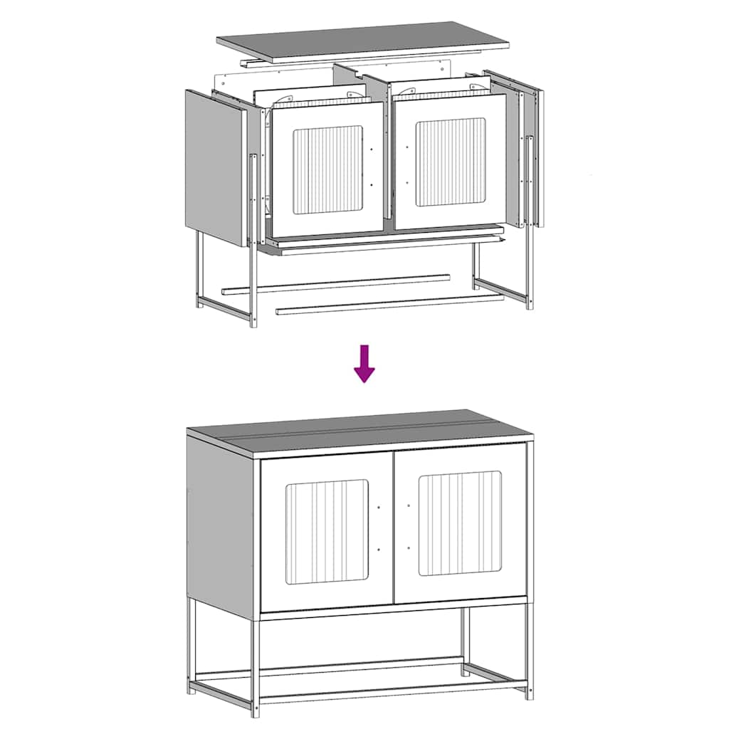 Tv Skříňka Černá 68X39X60,5 Cm Ocel Válcovaná Za Studena