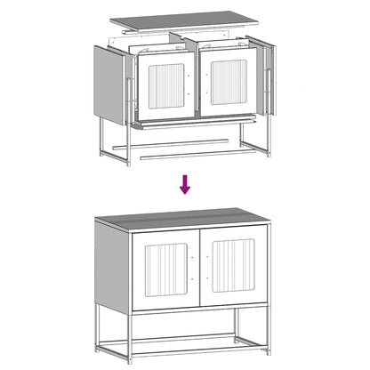 Tv Skříňka Černá 68X39X60,5 Cm Ocel Válcovaná Za Studena