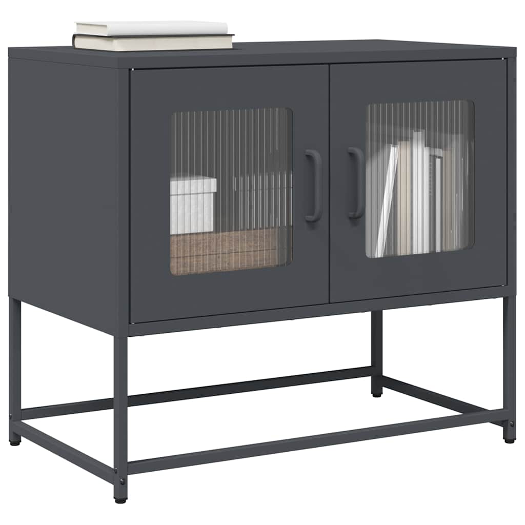 Tv Skříňka Černá 68X39X60,5 Cm Ocel Válcovaná Za Studena