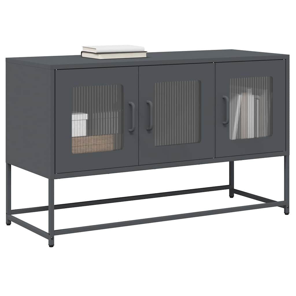 Tv Skříňka Černá 68X39X60,5 Cm Ocel Válcovaná Za Studena