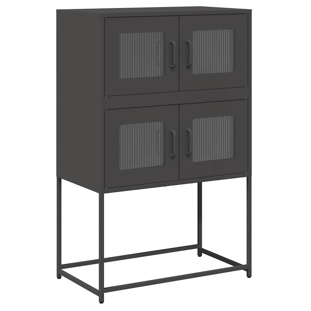 Skříň Highboard Černá Ocel