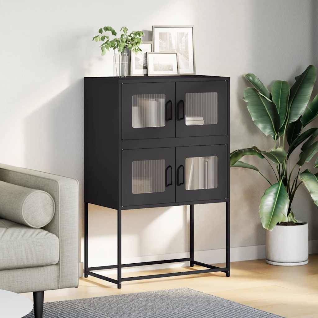 Skříň Highboard Černá Ocel