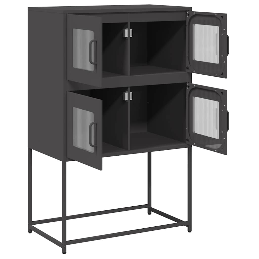 Skříň Highboard Černá Ocel