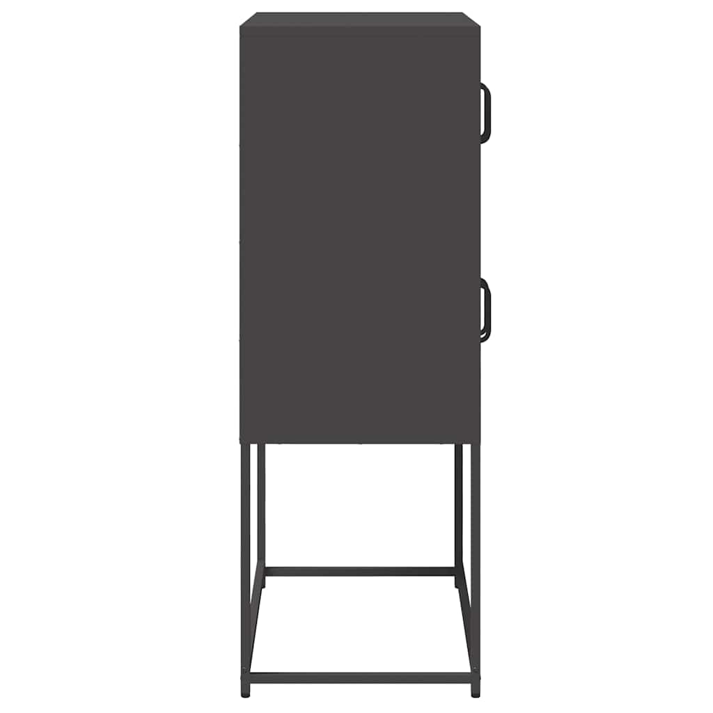Skříň Highboard Černá Ocel
