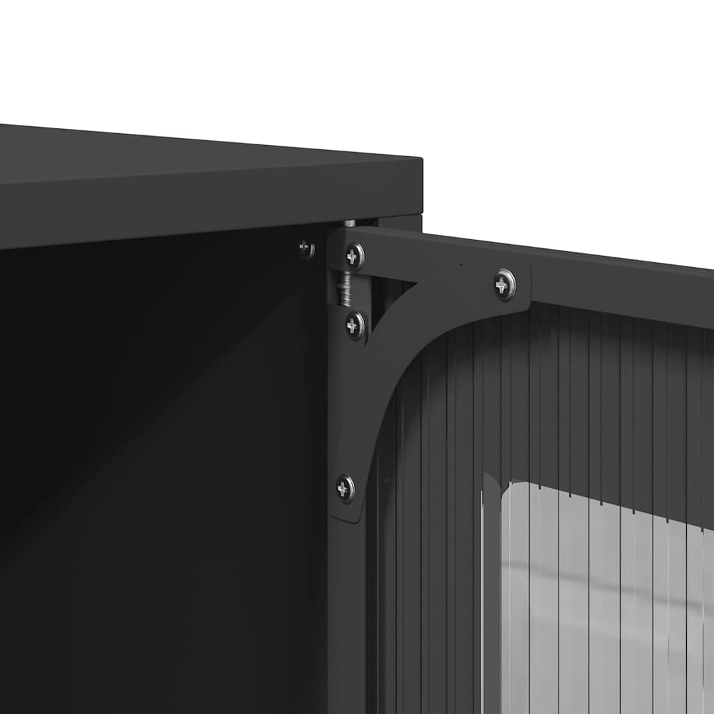 Skříň Highboard Černá Ocel
