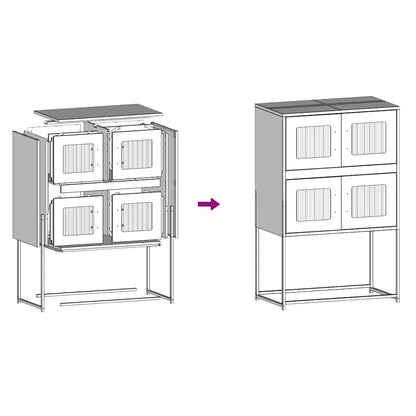 Skříň Highboard Černá Ocel
