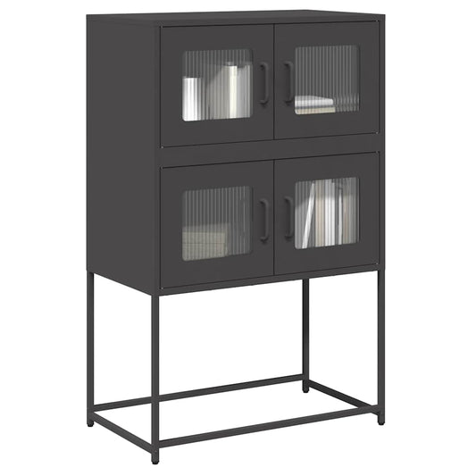 Skříň Highboard Černá Ocel