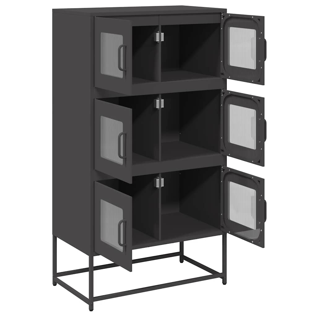 Skříň Highboard Černá Ocel
