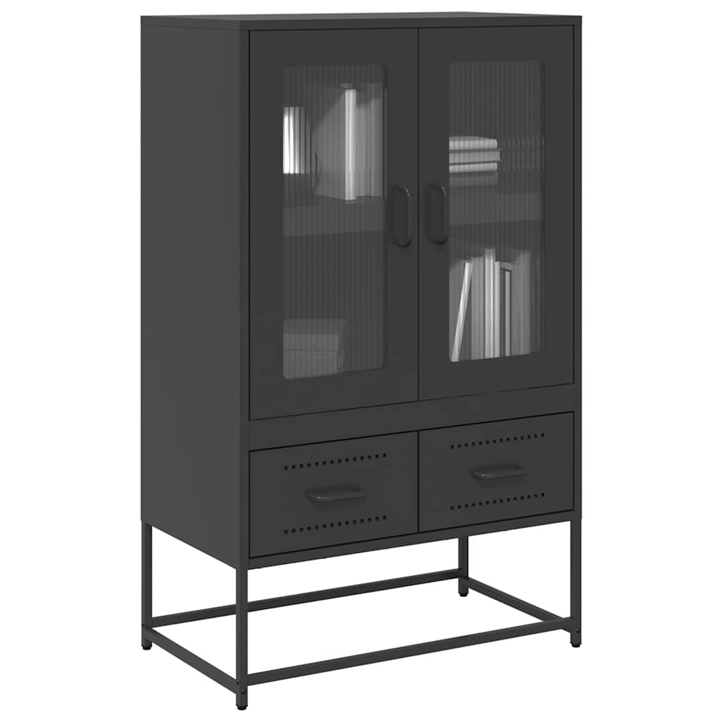 Skříň Highboard Hořčicově Žlutá 68X39X111,5 Cm Ocel