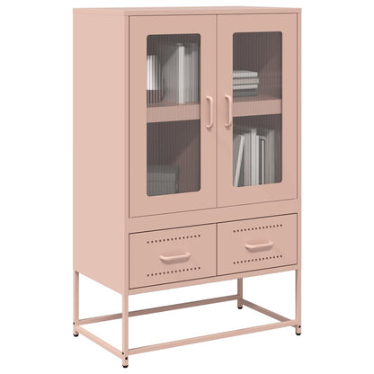 Skříň Highboard Hořčicově Žlutá 68X39X111,5 Cm Ocel