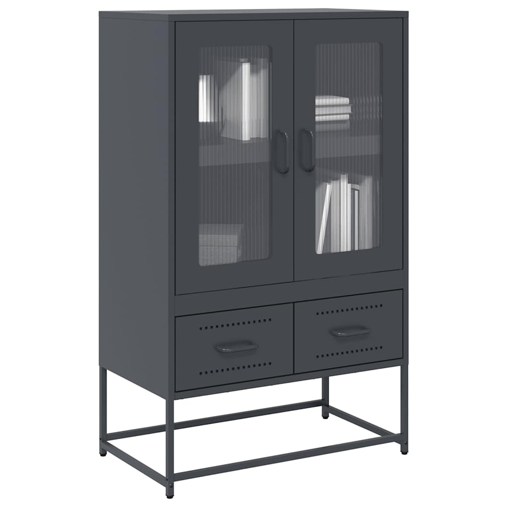 Skříň Highboard Hořčicově Žlutá 68X39X111,5 Cm Ocel