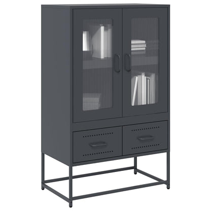 Skříň Highboard Hořčicově Žlutá 68X39X111,5 Cm Ocel