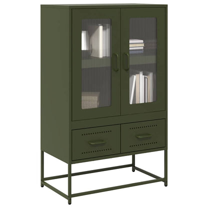 Skříň Highboard Hořčicově Žlutá 68X39X111,5 Cm Ocel