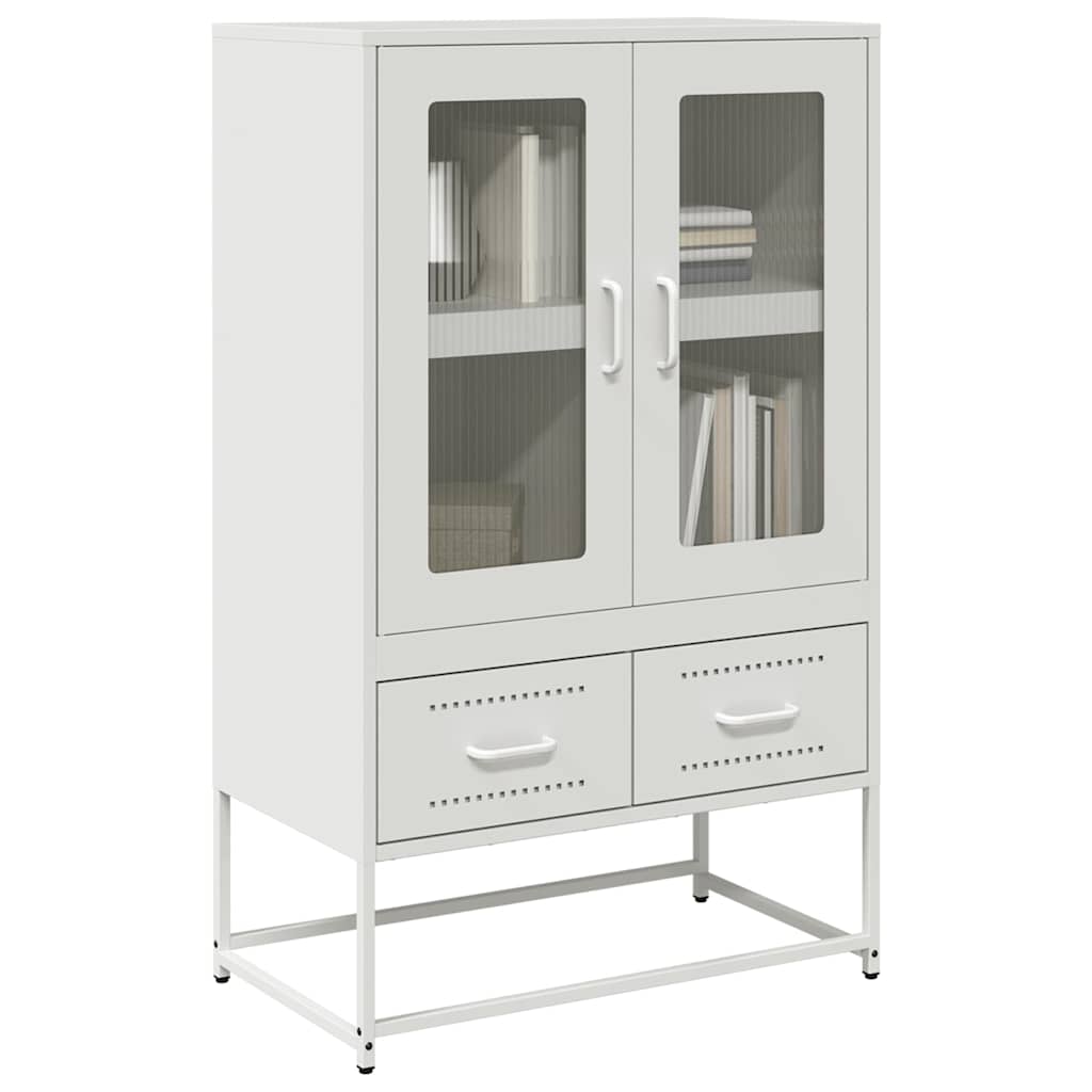 Skříň Highboard Hořčicově Žlutá 68X39X111,5 Cm Ocel
