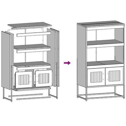 Skříň Highboard 68X39X123 Cm Ocel
