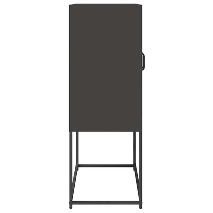 Skříň Highboard Černá 68X39X107 Cm Ocel