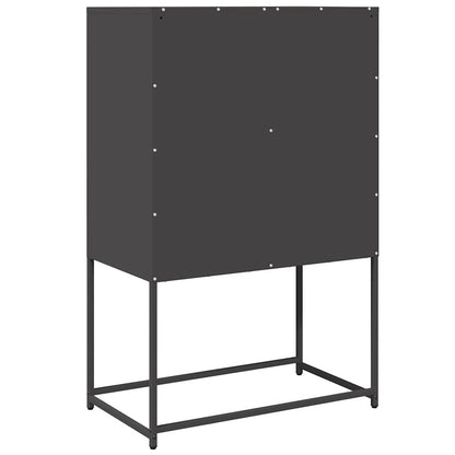 Skříň Highboard Černá 68X39X107 Cm Ocel