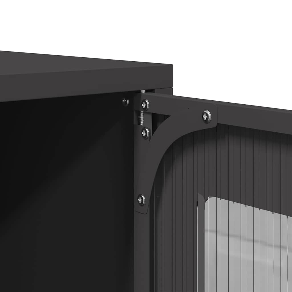 Skříň Highboard Černá 68X39X107 Cm Ocel