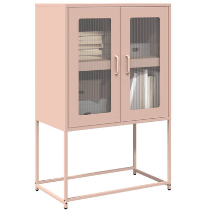 Skříň Highboard Černá 68X39X107 Cm Ocel