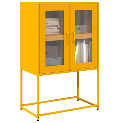 Skříň Highboard Černá 68X39X107 Cm Ocel