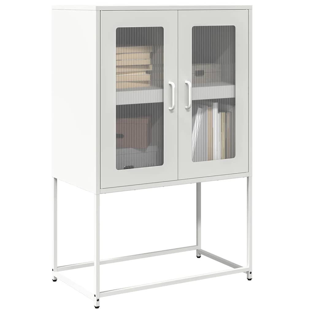 Skříň Highboard Černá 68X39X107 Cm Ocel