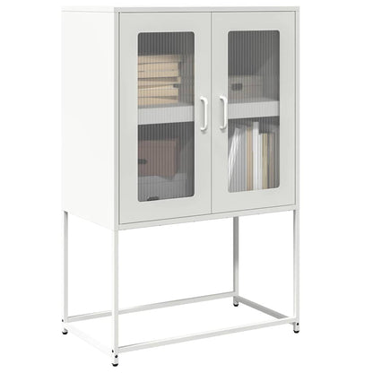 Skříň Highboard Černá 68X39X107 Cm Ocel
