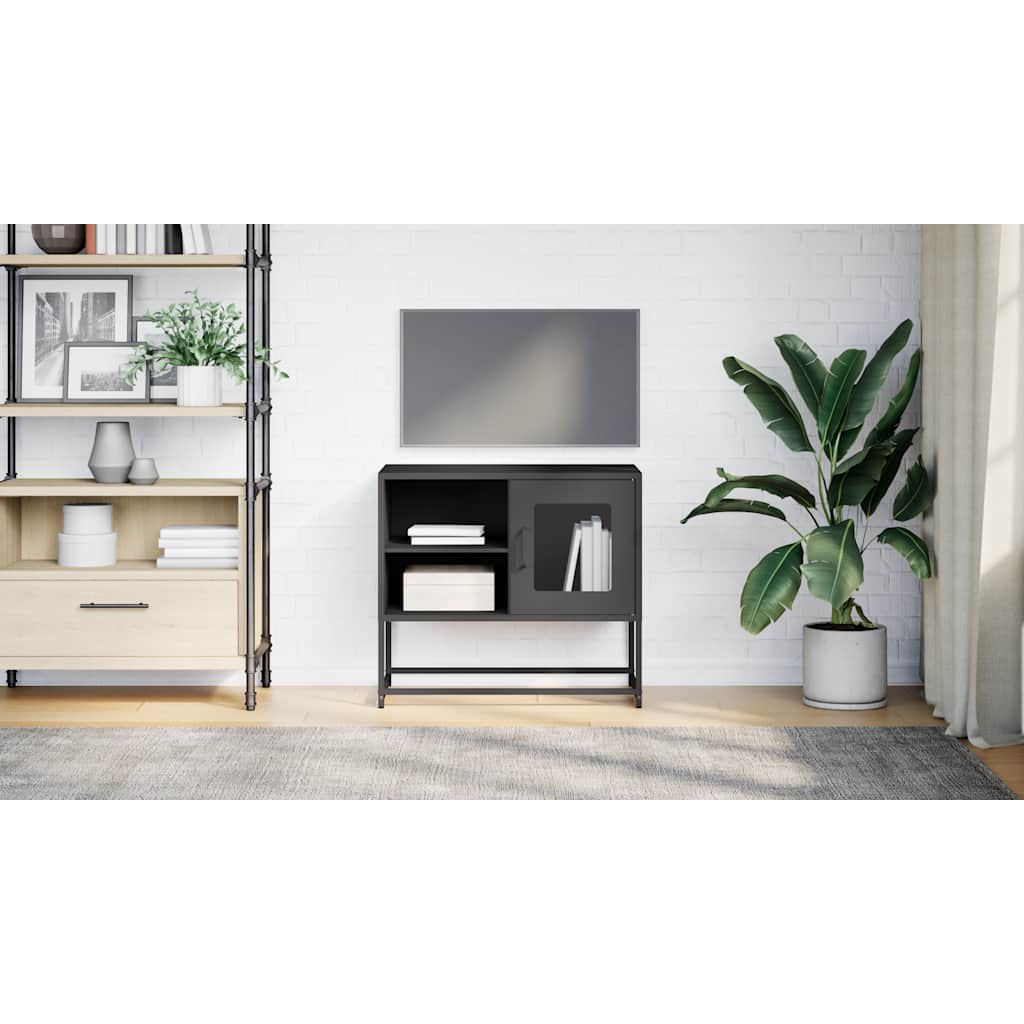Tv Skříňka Černá 68 X 39 X 60,5 Cm Ocel