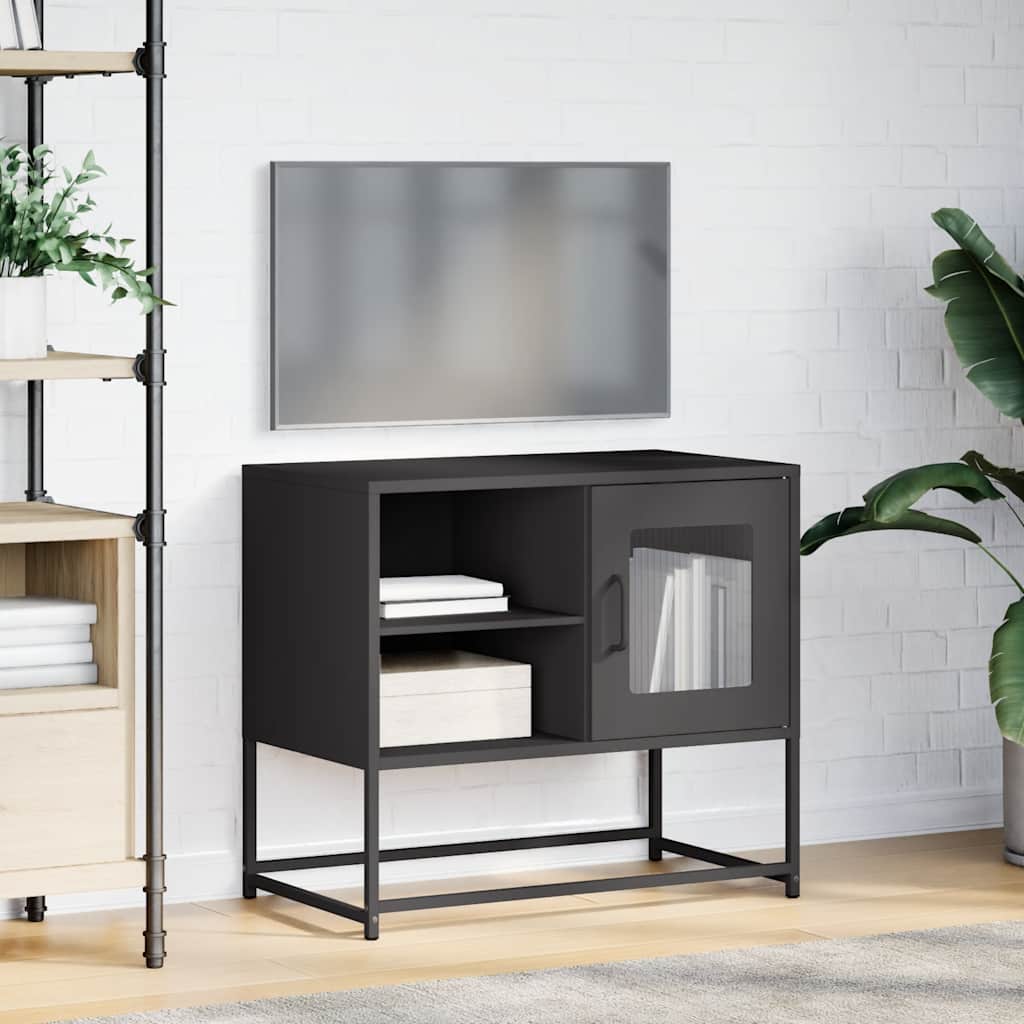 Tv Skříňka Černá 68 X 39 X 60,5 Cm Ocel