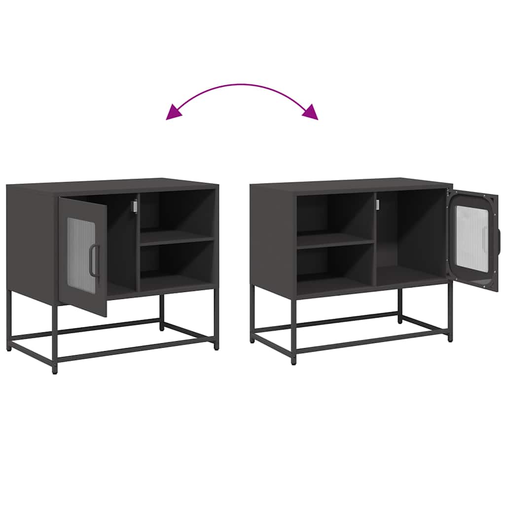 Tv Skříňka Černá 68 X 39 X 60,5 Cm Ocel