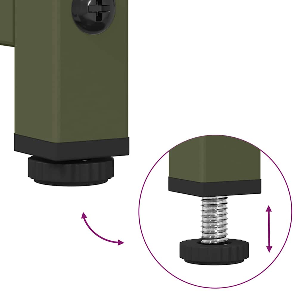 Příborník Olivově Zelený 36X39X107 Cm Ocel Válcovaná Za Studena