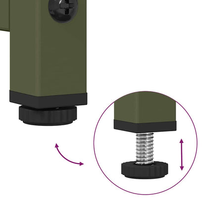 Příborník Olivově Zelený 36X39X107 Cm Ocel Válcovaná Za Studena